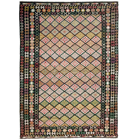 Multi Color ful Flat-Weave Wool Kilim 9' 9" x 16' 2" ft / 298 x 493 cm - No. Y39303