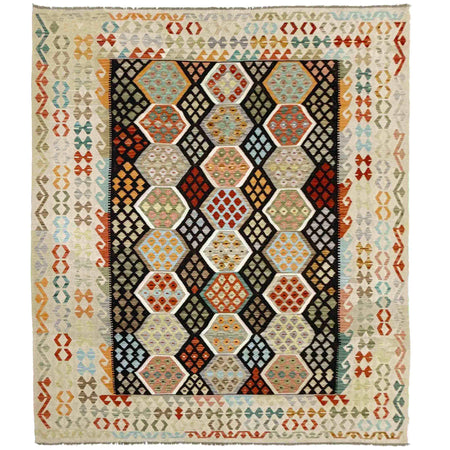 Handmade Turkish Design Wool Kilim 8' 1" x 11' 7" ft / 247 x 352 cm - No. Y39304