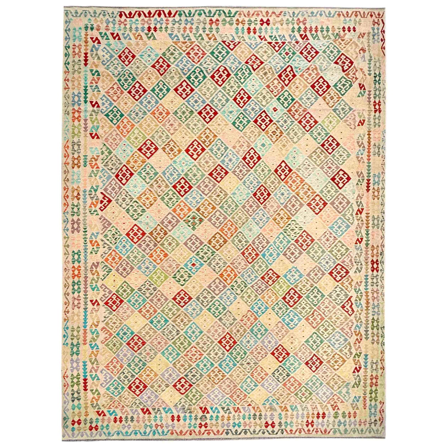Handmade Vegetable Kelim 13' 11" x 19' 8" ft / 424 x 599 cm - No. Y39308