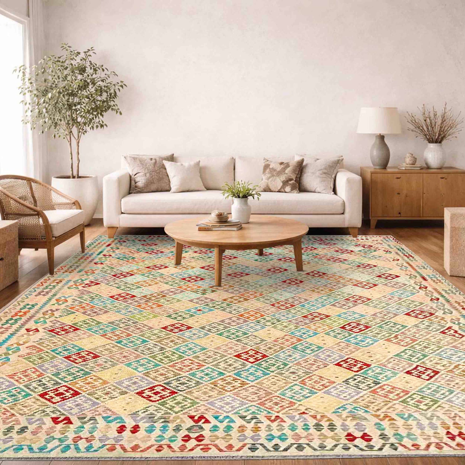 Handmade Vegetable Kelim 13' 11" x 19' 8" ft / 424 x 599 cm - No. Y39308