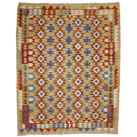 Handmade Turkish Design Wool Kilim 6' 0" x 8' 0" ft / 182 x 245 cm - No. Y39311