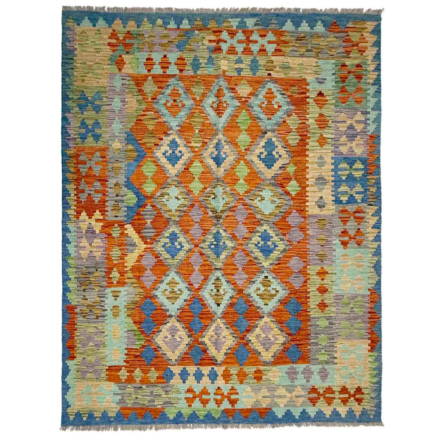 Hand Knotted Flatweave Kilim 5' 8" x 7' 8" ft / 173 x 234 cm - No. Y39313