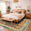 Multi Color ful Flat-Weave Wool Kilim 6' 0" x 7' 5" ft / 184 x 227 cm - No. Y39317