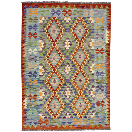 Hand Made Afghan Kilim 4' 1" x 6' 5" ft / 125 x 195 cm - No. Y39321