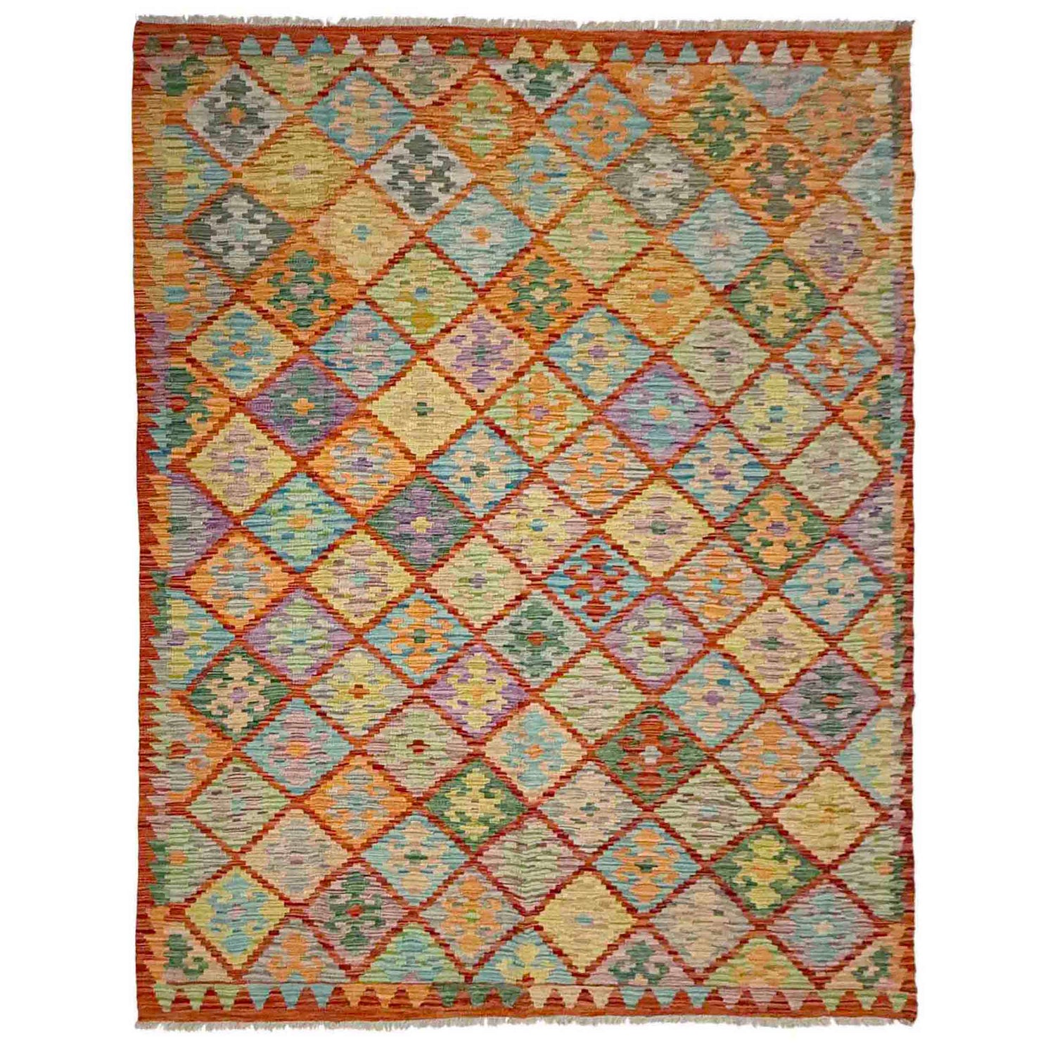 Hand Woven Wool Kelim 5' 9" x 8' 2" ft / 174 x 250 cm - No. Y39328