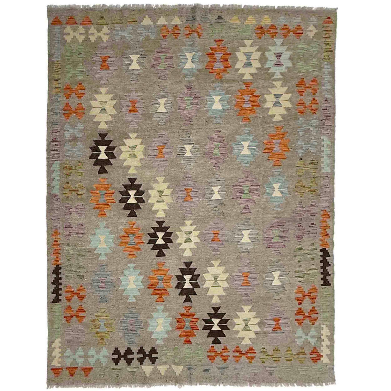 Hand Knotted Flatweave Kilim 5' 11" x 7' 10" ft / 181 x 240 cm - No. Y39331
