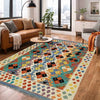 Handmade Turkish Design Wool Kilim 4' 2" x 6' 5" ft / 128 x 195 cm - No. Y39339