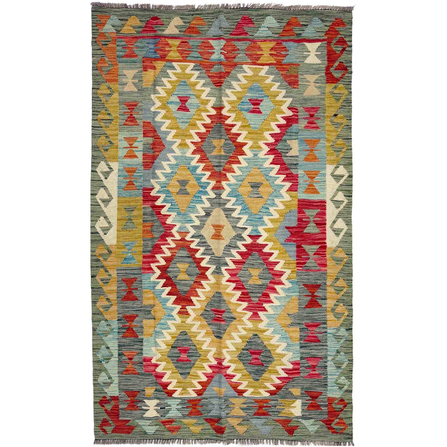 Small Size Chobi Kilim 4' 0" x 6' 10" ft / 123 x 208 cm - No. Y39344