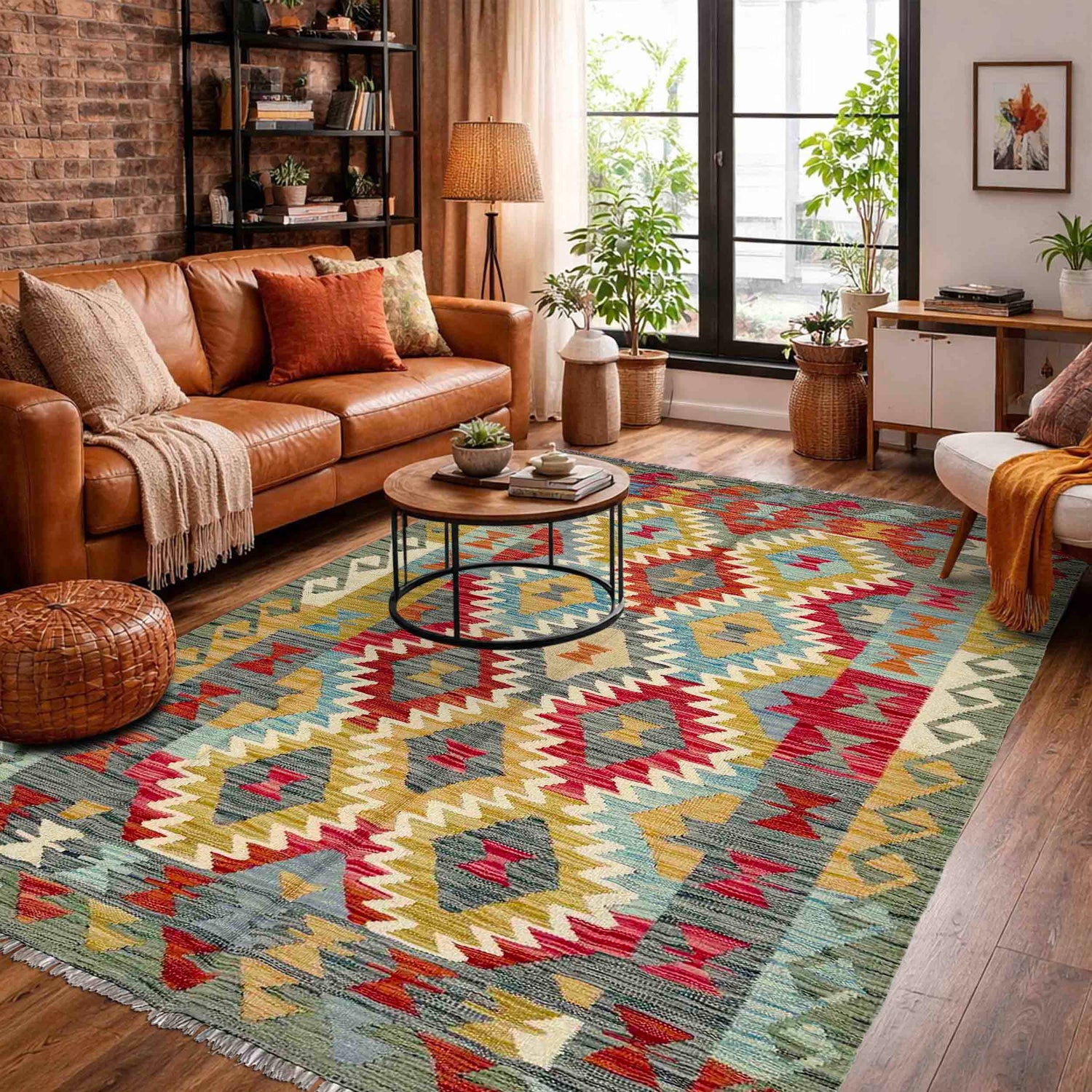 Small Size Chobi Kilim 4' 0" x 6' 10" ft / 123 x 208 cm - No. Y39344