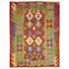 Handmade Afghan Vegetable Kilim 4' 2" x 5' 7" ft / 128 x 171 cm - No. Y39347