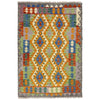 Hand Made Afghan Kilim 4' 2" x 6' 2" ft / 128 x 188 cm - No. Y39348