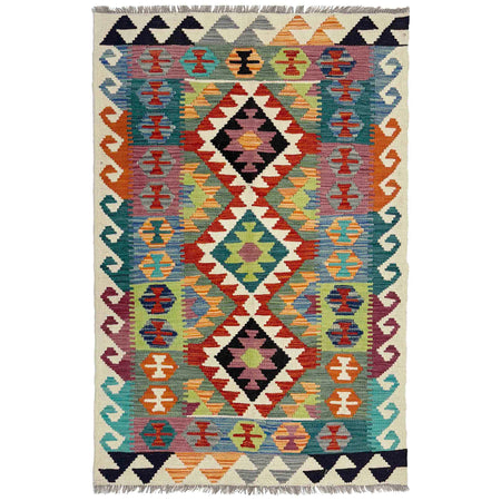 Handmade Vegetable Kilim 3' 3" x 5' 0" ft / 100 x 153 cm - No. Y39353