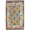 Hand Knotted Afghan Style Kilim 3' 4" x 5' 3" ft / 102 x 161 cm - No. Y39356