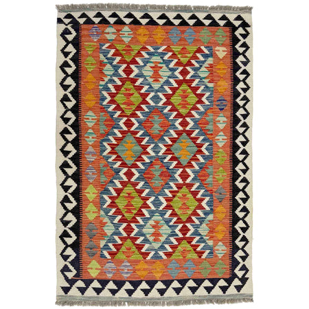 Hand Made Afghan Kilim 3' 3" x 4' 10" ft / 100 x 148 cm - No. Y39358