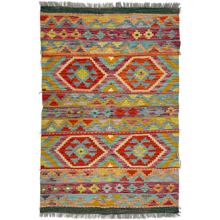 Handmade Vegetable Kilim 3' 3" x 4' 11" ft / 99 x 149 cm - No. Y39369
