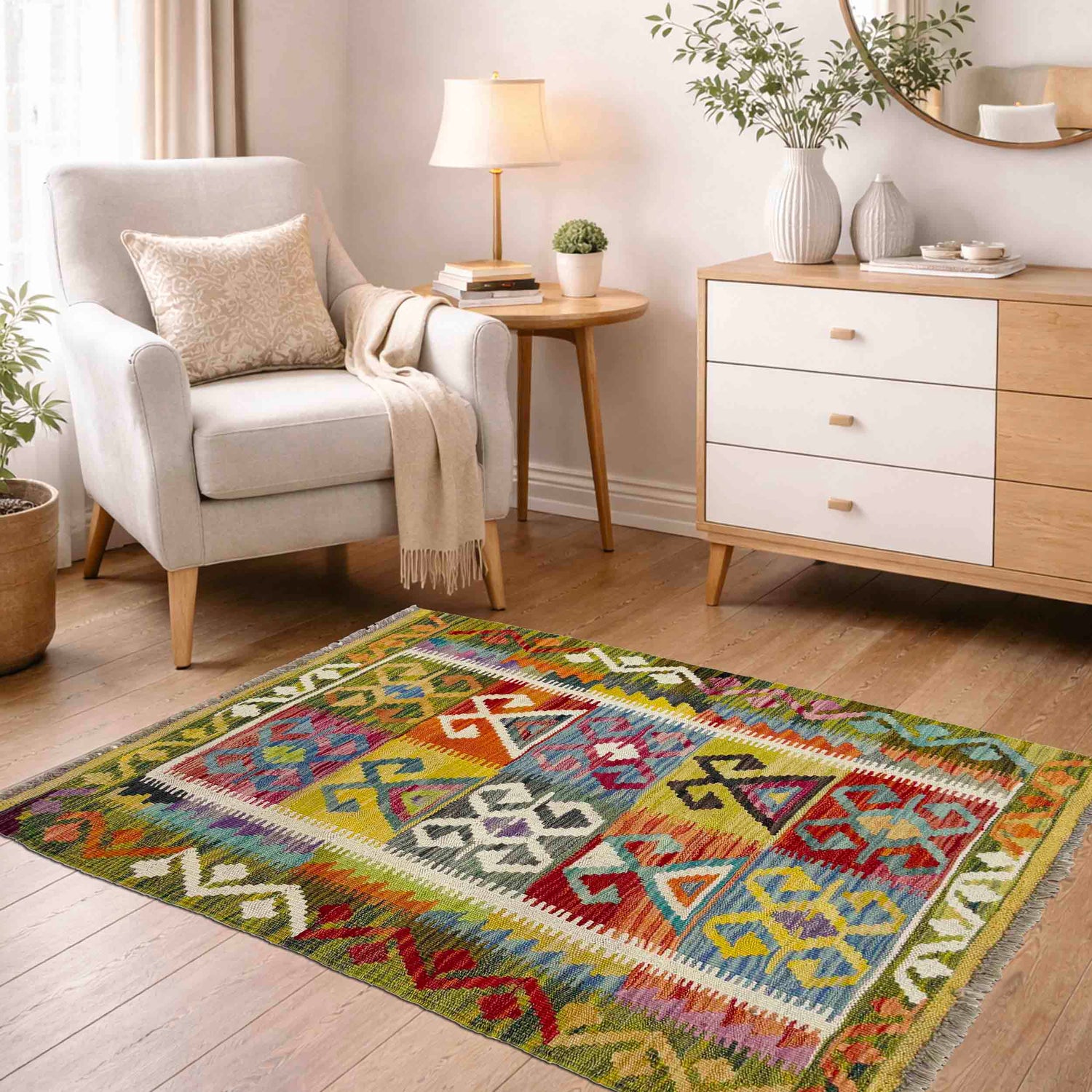 Small Size Chobi Kilim 2' 9" x 3' 10" ft / 84 x 117 cm - No. Y39383