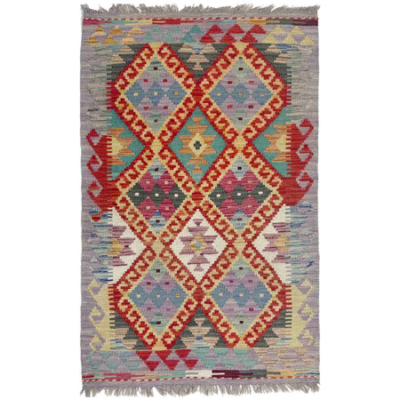 Hand Knotted Flatweave Kilim 2' 7" x 4' 2" ft / 78 x 127 cm - No. Y39385