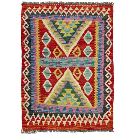 Hand Knotted Flatweave Kilim 2' 9" x 3' 11" ft / 85 x 120 cm - No. Y39386