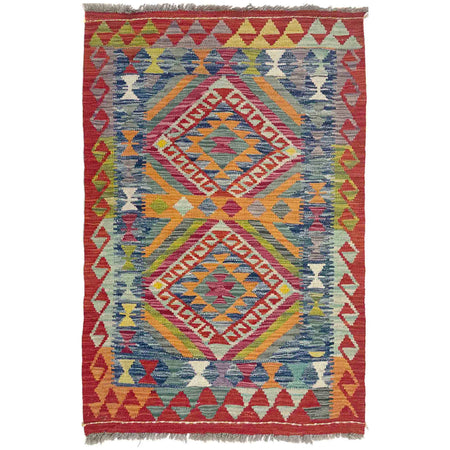 Handmade Afghan Vegetable Kilim 2' 9" x 4' 0" ft / 83 x 122 cm - No. Y39389