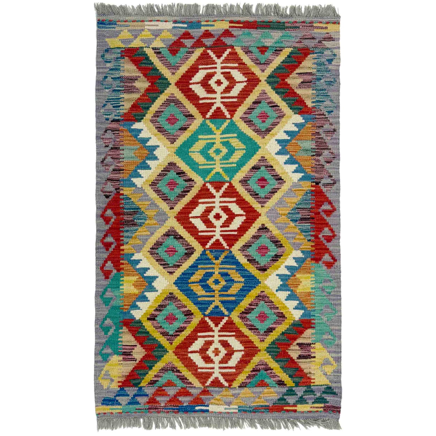 Handmade Vegetable Kilim 2' 6" x 4' 2" ft / 77 x 126 cm - No. Y39394