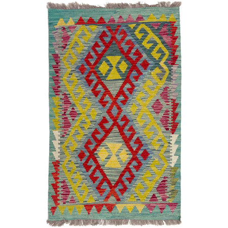Handmade Vegetable Kelim 2' 9" x 3' 11" ft / 83 x 120 cm - No. Y39395