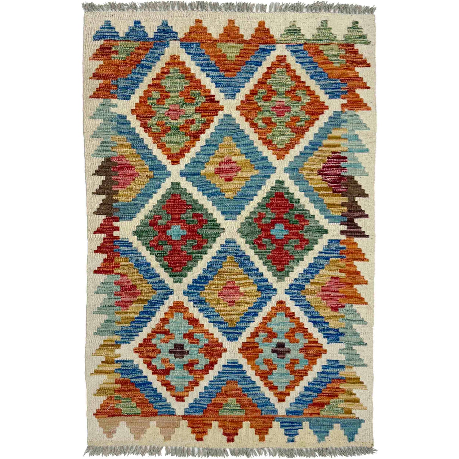 Handmade Vegetable Kilim 2' 7" x 4' 1" ft / 78 x 125 cm - No. Y39398