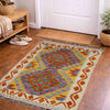 Hand Made Afghan Kilim 2' 1" x 3' 6" ft / 63 x 106 cm - No. Y39401