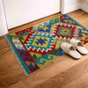 Multi Color ful Flat-Weave Wool Kilim 1' 10" x 2' 9" ft / 55 x 83 cm - No. Y39403