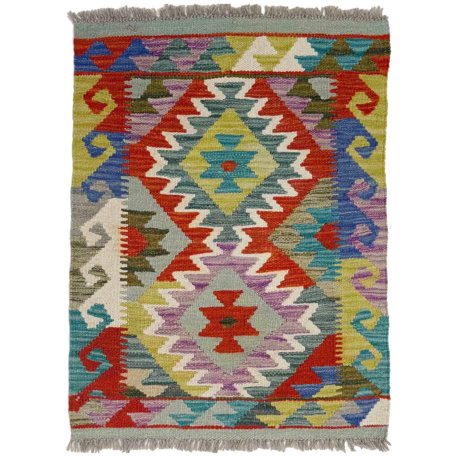 Handmade Vegetable Kilim 2' 0" x 2' 8" ft / 60 x 82 cm - No. Y39408
