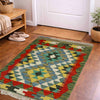 Hand Knotted Afghan Style Kilim 1' 11" x 2' 9" ft / 58 x 83 cm - No. Y39413
