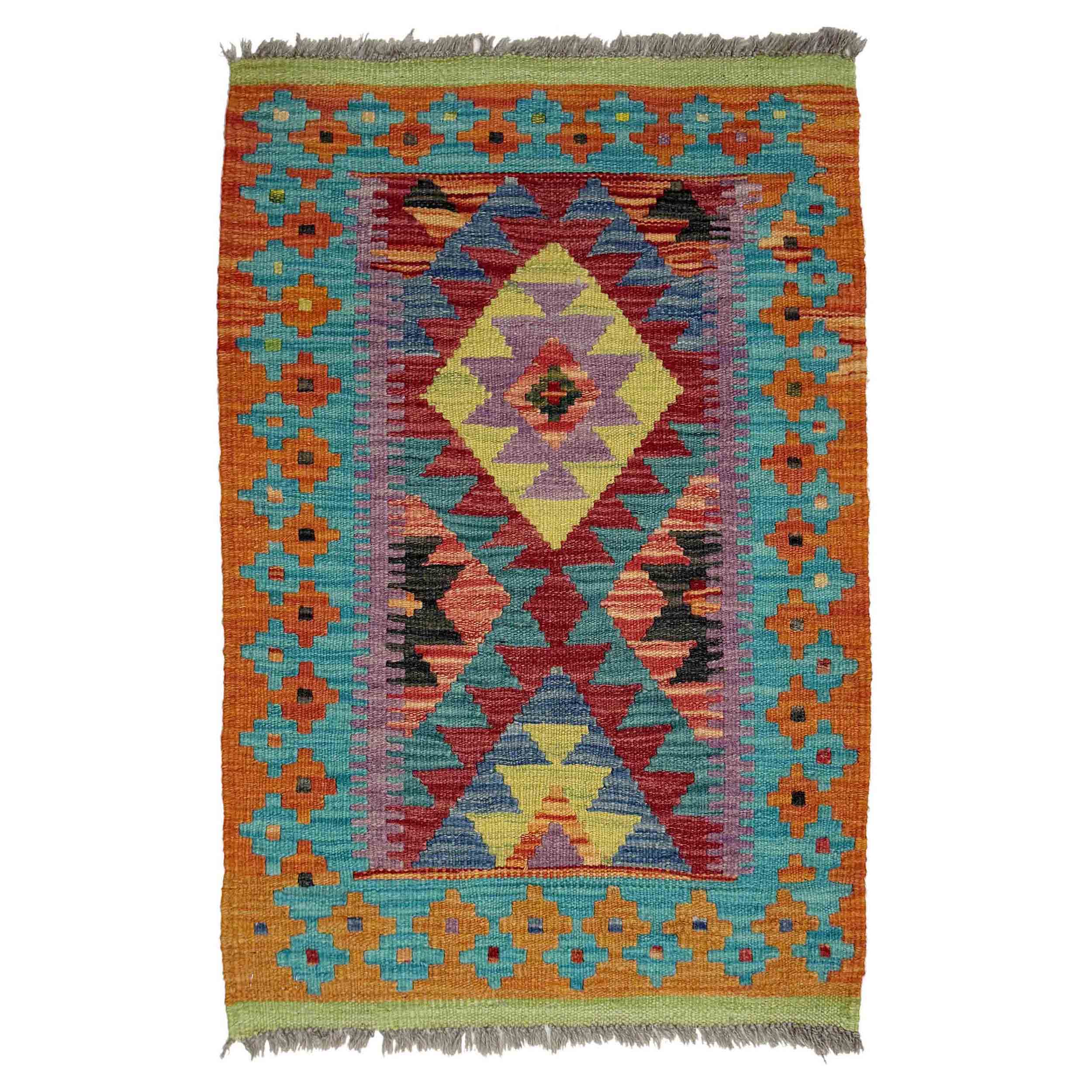 Turkish Handmade Vegetable Kilim Rug in Multi Wool Style. – ALLRUGO