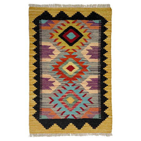 Handmade Vegetable Kelim 2' 0" x 3' 3" ft / 60 x 98 cm - No. Y39428