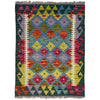 Hand Woven Wool Kelim 2' 0" x 2' 7" ft / 60 x 80 cm - No. Y39431