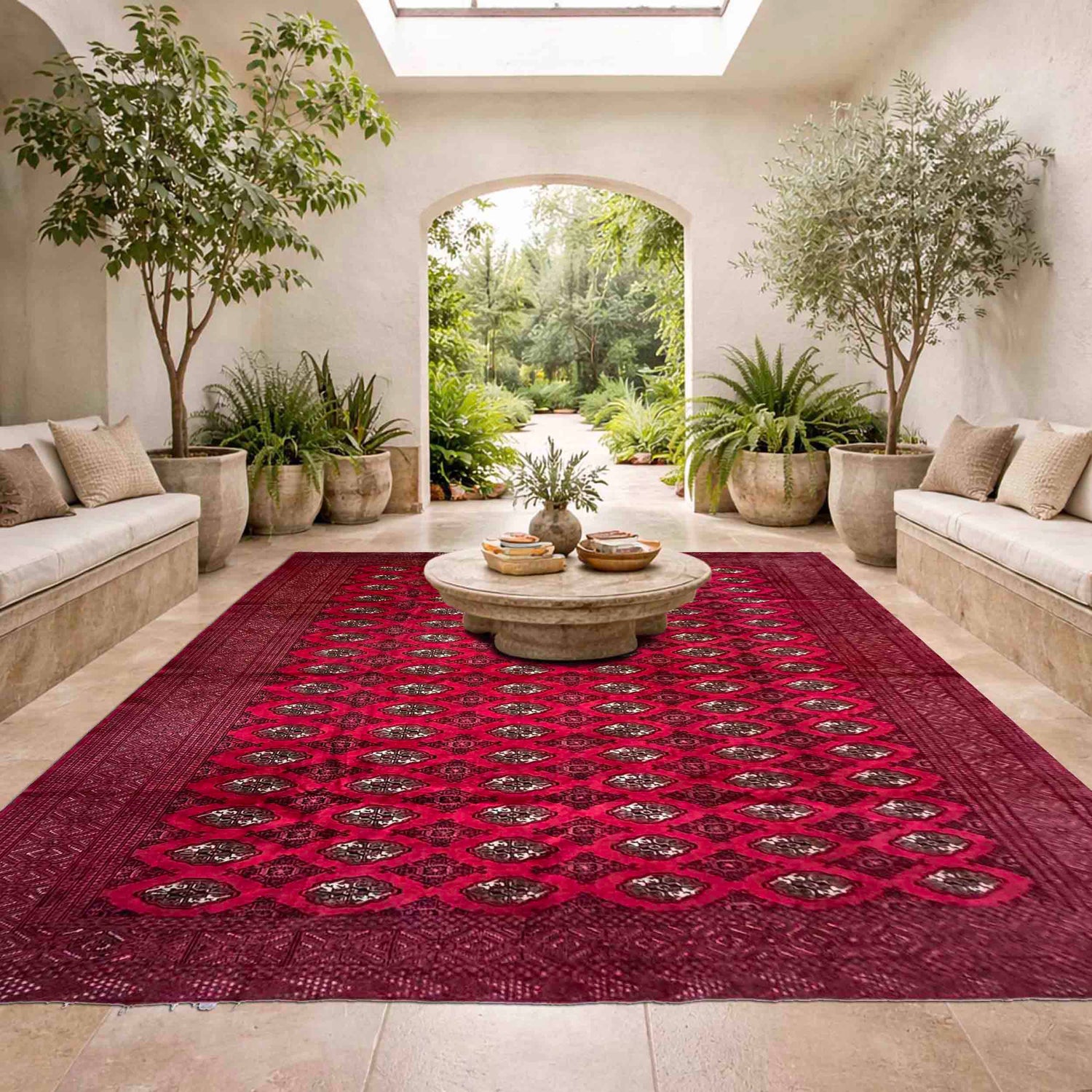 Hand Knotted Bokhara Carpet 10' 0" x 11' 11" ft / 304 x 362 cm - No. Y39436