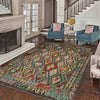 Hand Knotted Afghan Style Kilim 6' 0" x 7' 8" ft / 183 x 233 cm - No. Y39437