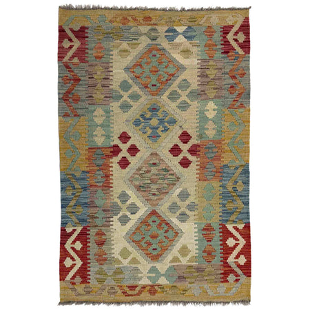 Hand Knotted Afghan Style Kilim 2' 6" x 4' 0" ft / 77 x 123 cm - No. Y39438