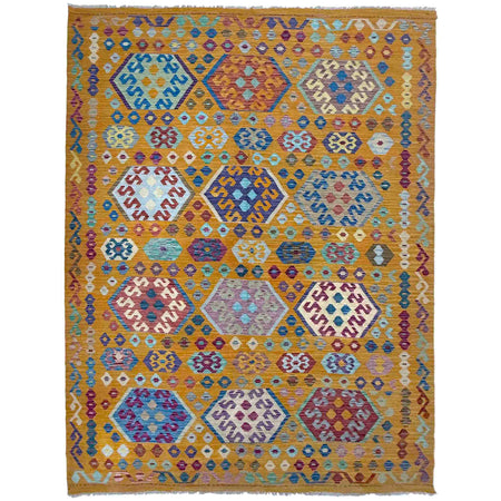 Handmade Afghan Vegetable Kilim 6' 7" x 9' 10" ft / 200 x 300 cm - No. Y39439