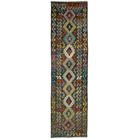 Handmade Afghan Vegetable Kilim Runner 2' 8" x 9' 9" ft / 82 x 297 cm - No. Y39442
