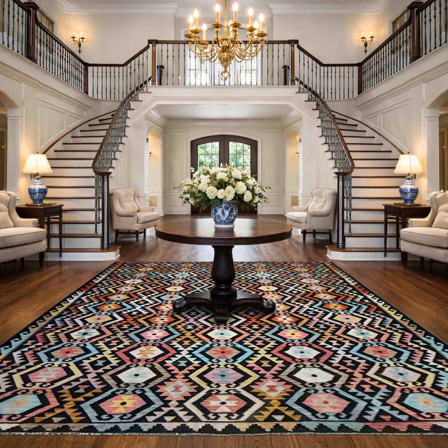 Large Size Chobi Kilim 8' 2" x 11' 6" ft / 250 x 350 cm - No. Y39445