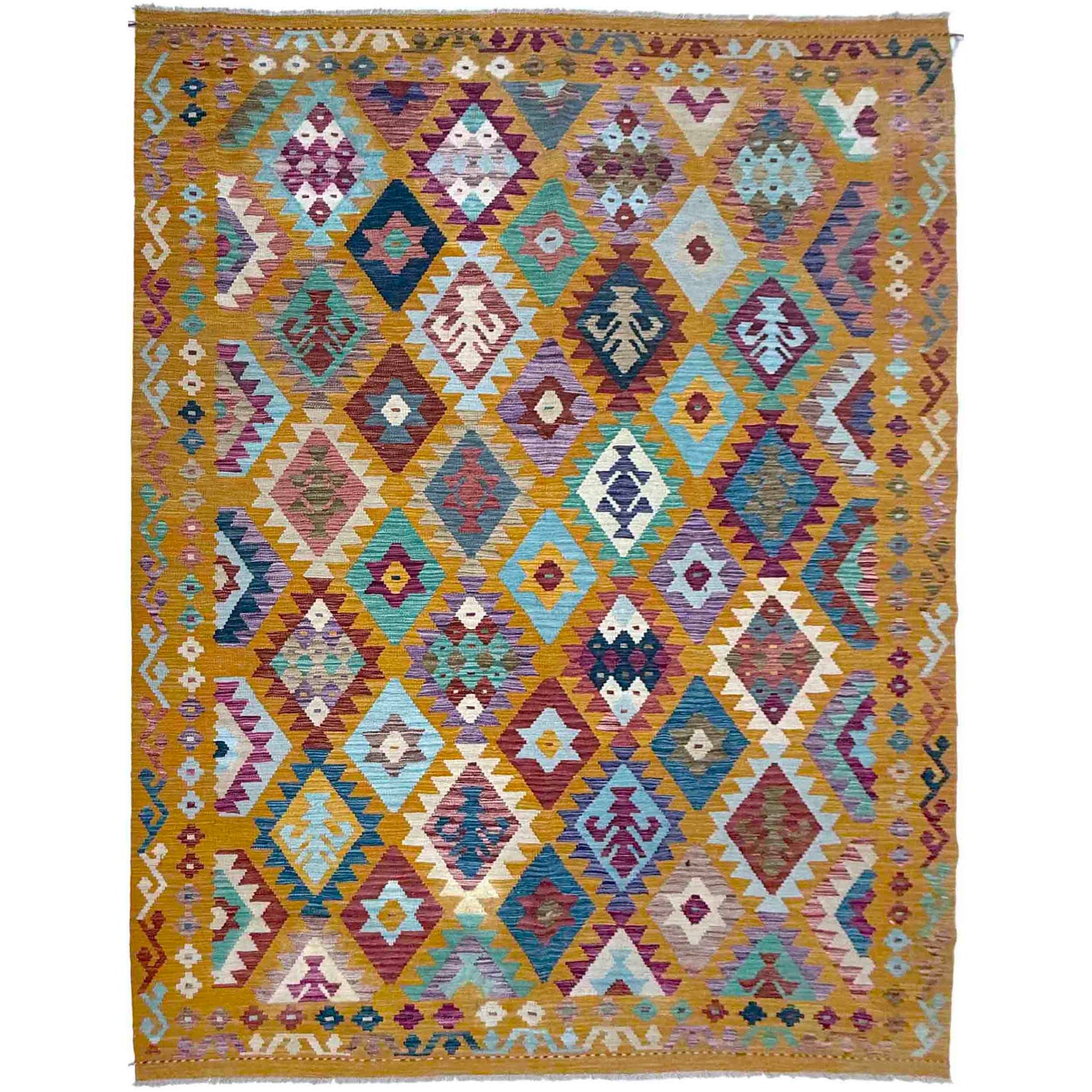Hand Made Afghan Kilim 6' 9" x 9' 5" ft / 205 x 286 cm - No. Y39446