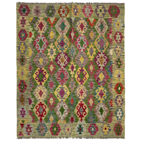 Handmade Turkish Design Wool Kilim 5' 3" x 6' 7" ft / 159 x 201 cm - No. Y39447
