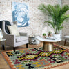 Multi Color ful Flat-Weave Wool Kilim 3' 2" x 4' 10" ft / 96 x 148 cm - No. Y39450