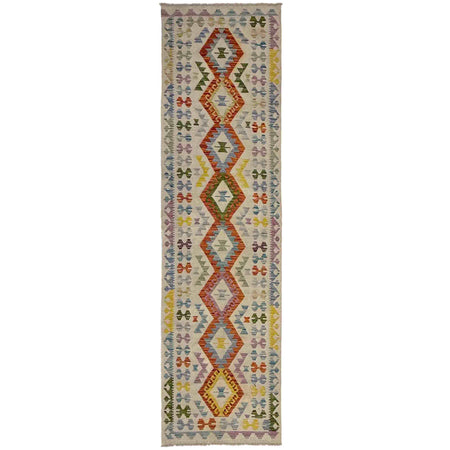 Hand Made Afghan Kilim Runner 2' 6" x 9' 8" ft / 77 x 294 cm - No. Y39453