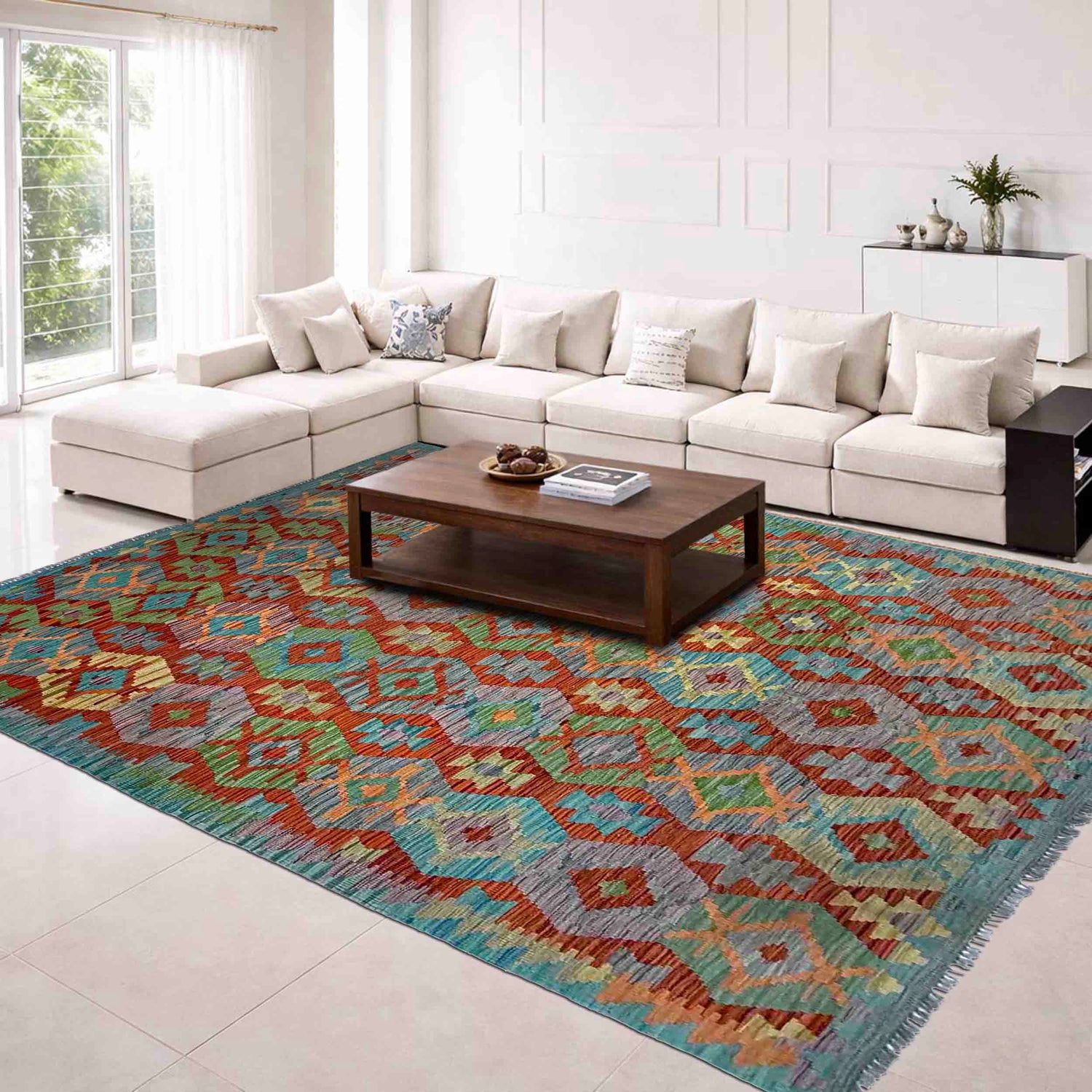Medium Size Chobi Kilim 5' 11" x 8' 0" ft / 181 x 243 cm - No. Y39459