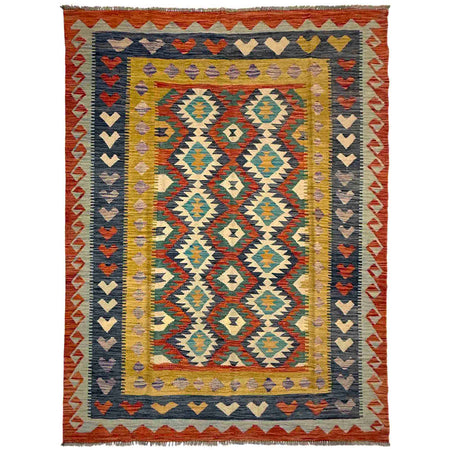 Hand Knotted Flatweave Kilim 5' 10" x 8' 2" ft / 178 x 250 cm - No. Y39460