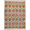Multi Color ful Flat-Weave Wool Kilim 6' 1" x 7' 11" ft / 186 x 242 cm - No. Y39463