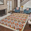Multi Color ful Flat-Weave Wool Kilim 6' 1" x 7' 11" ft / 186 x 242 cm - No. Y39463