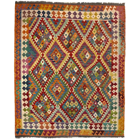 Handmade Vegetable Kelim 6' 1" x 7' 11" ft / 186 x 241 cm - No. Y39466