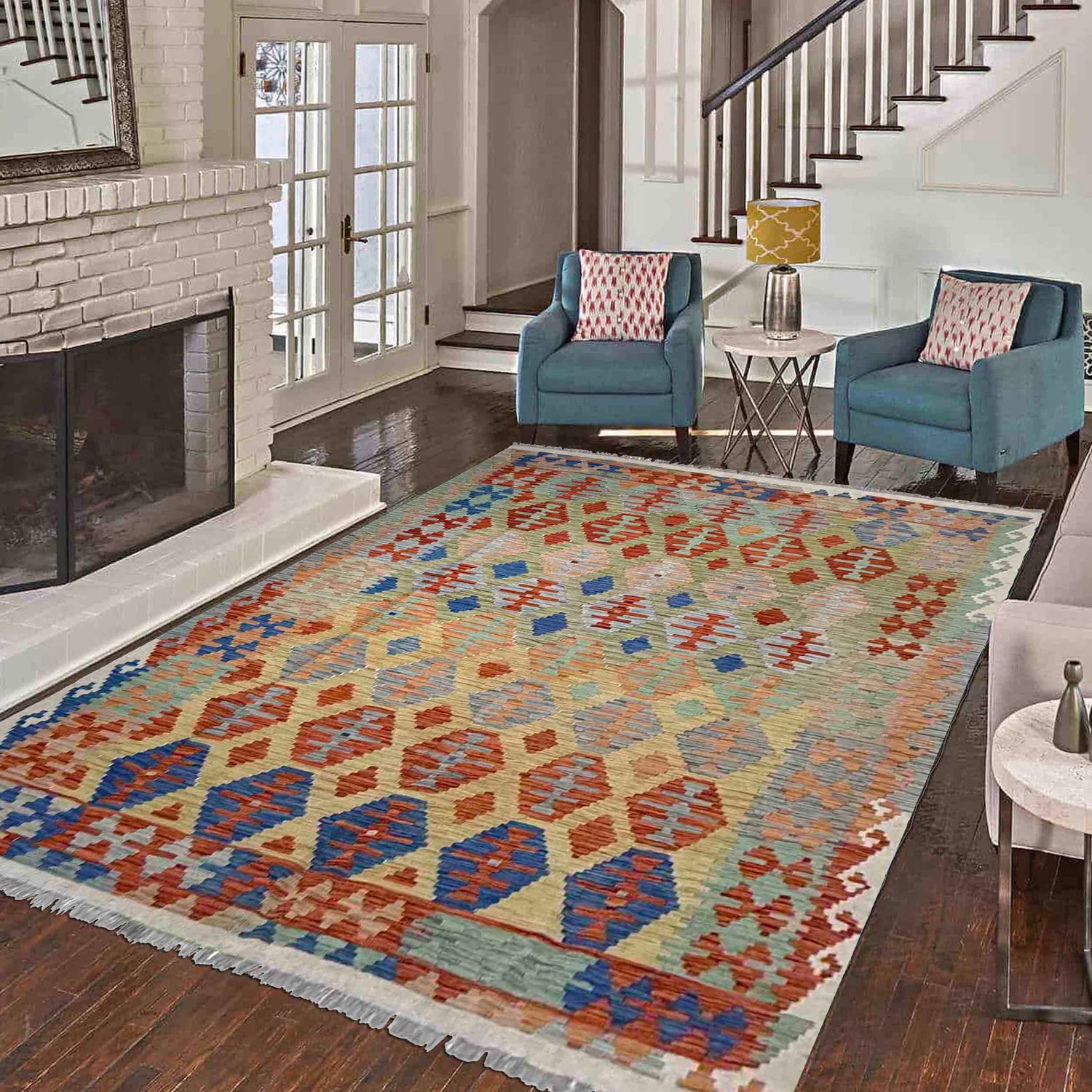 Medium Size Chobi Kilim 6' 2" x 7' 10" ft / 187 x 240 cm - No. Y39471