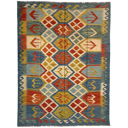 Hand Knotted Flatweave Kilim 5' 7" x 8' 0" ft / 170 x 244 cm - No. Y39472